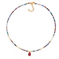 Chocker mineral multicolor Rubí