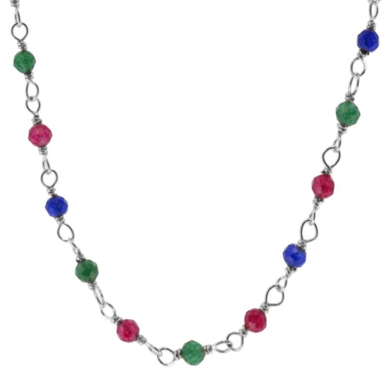 SILVER MOUNTED STONE CHOKER