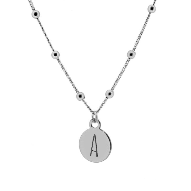 COLLAR SIMPLE INITIAL VINTAGE SILVER