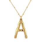 COLLAR BIG INITIAL BRASS GOLD