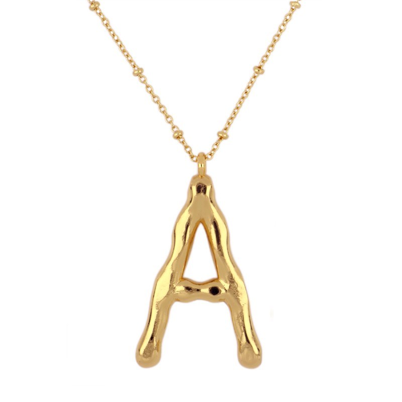 COLLAR BIG INITIAL BRASS GOLD
