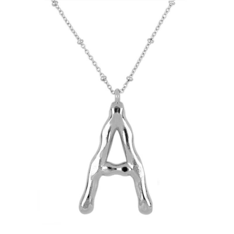 COLLAR BIG INITIAL BRASS SILVER