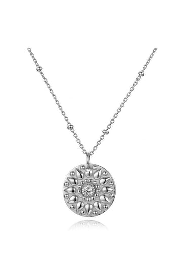 ZIRCONIA SUN SILVER NECKLACE