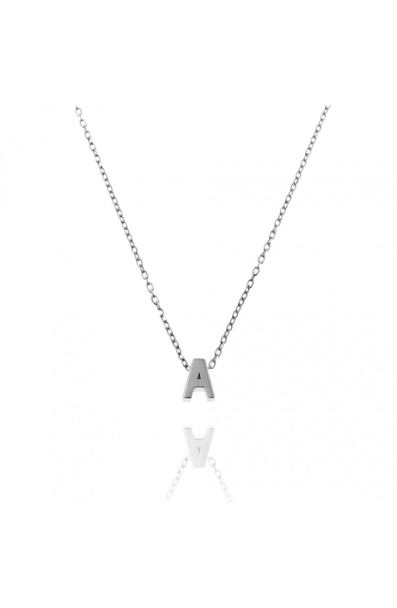 PLAIN SILVER INITIAL NECKLACE