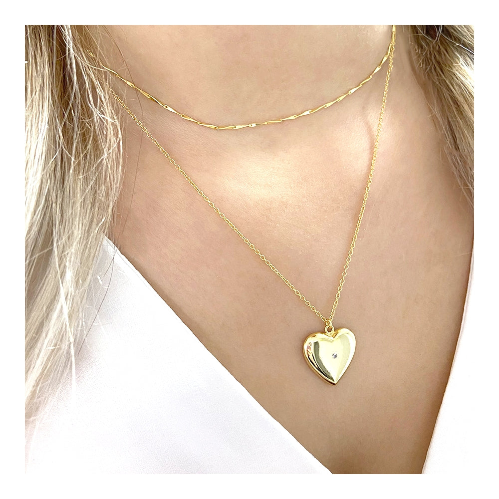 Big heart shine necklace