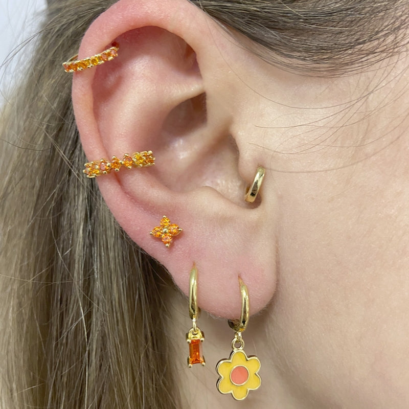 Piercing flower naranja