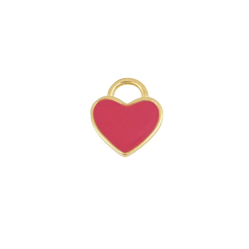 Charm corazón enamel fucsia