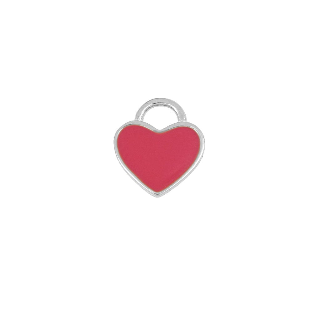 Charm corazón enamel fucsia