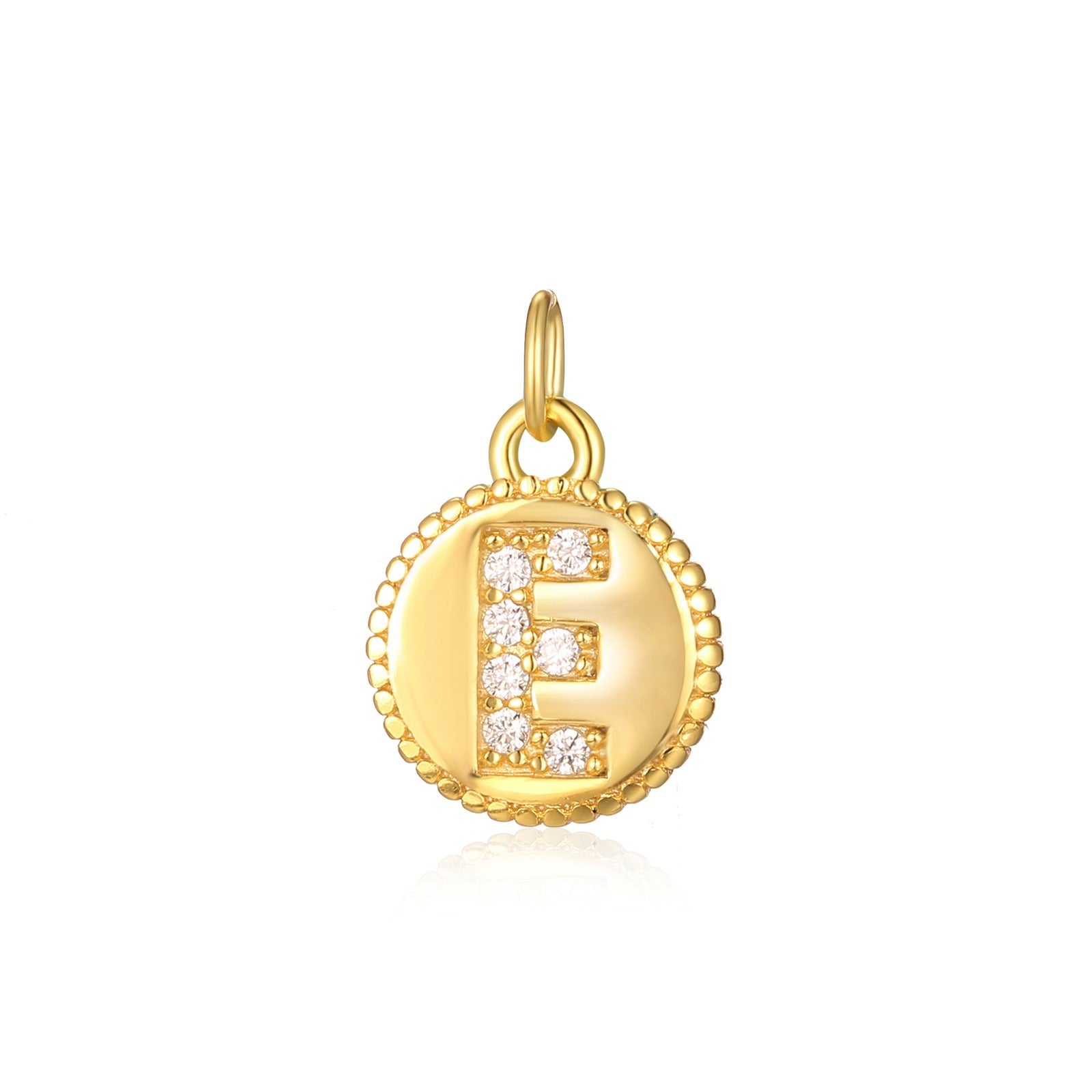 Charm inicial mini plaquita circonitas gold