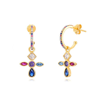 Special Iris Cross Earrings