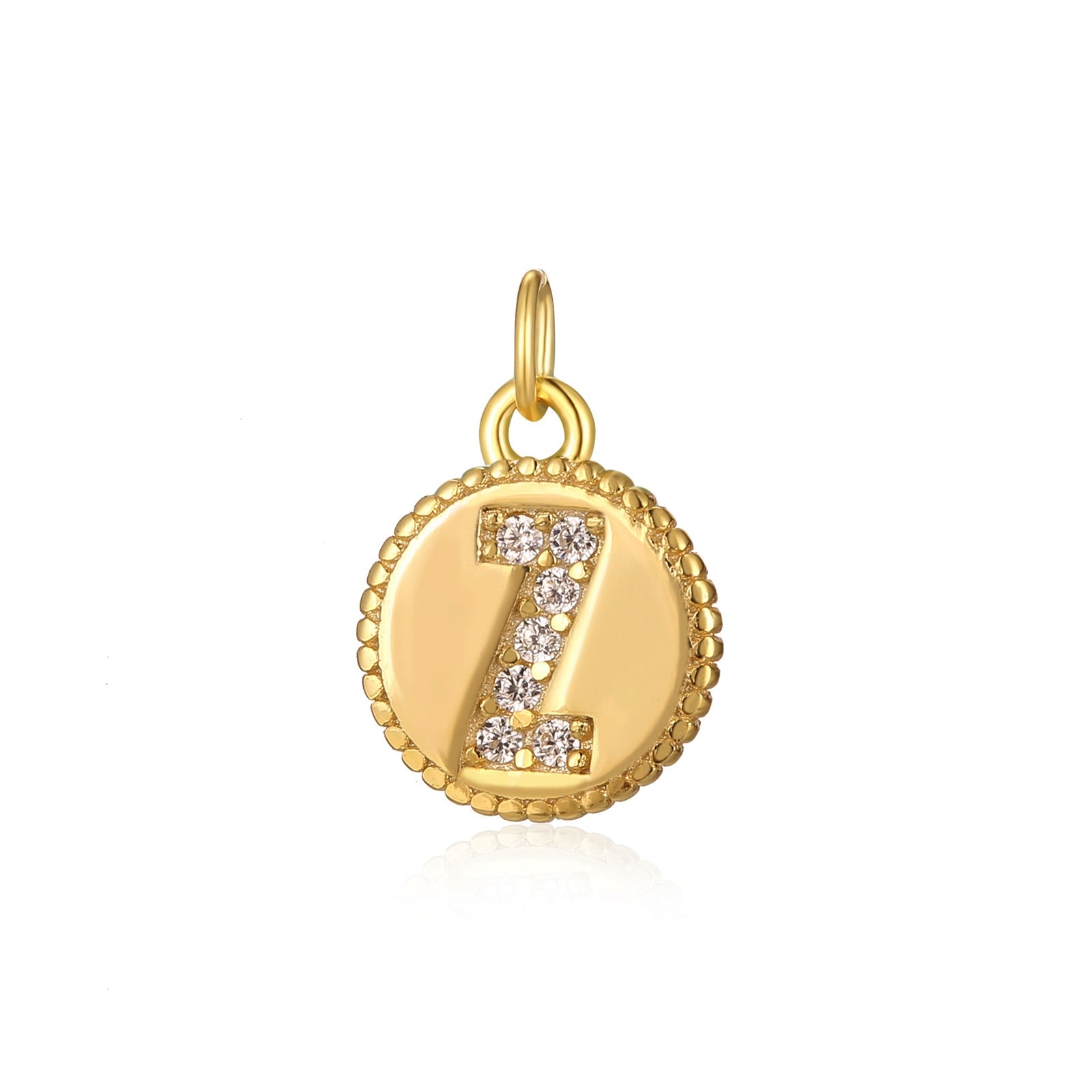 Charm inicial mini plaquita circonitas gold