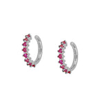 Earcuff shine Fucsia Silver