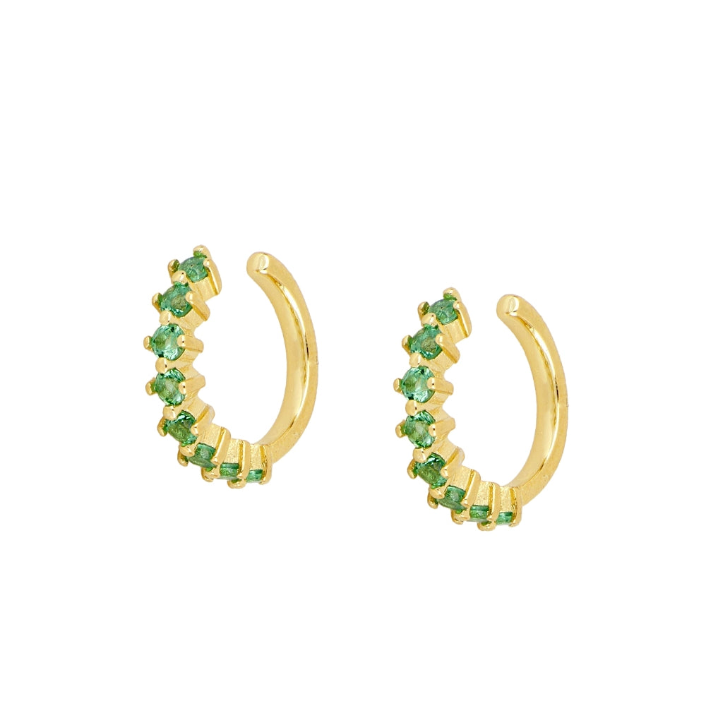 Earcuff shine verde turmalina