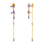 Pendientes long spring Amatista