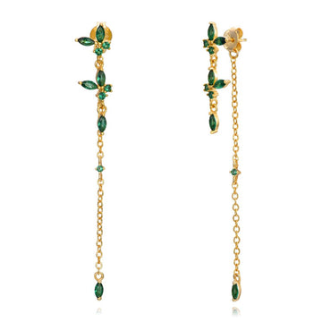 Pendientes long spring Green