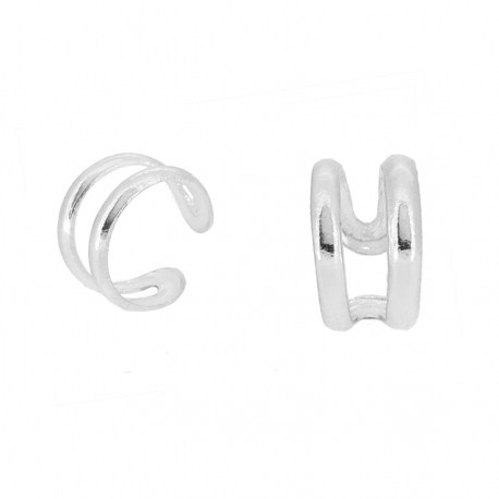 DOUBLE SILVER EAR CUFF.
