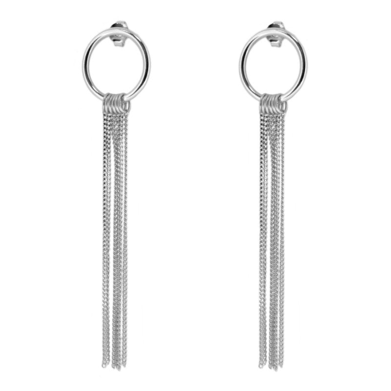 PENDIENTE CIRCLE LONG SILVER