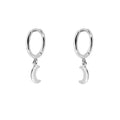 MINI MOON SILVER HOOP EARRINGS