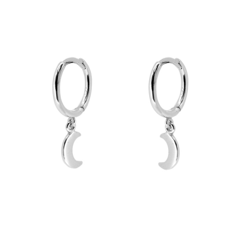PENDIENTES ARO MINI LUNITA SILVER