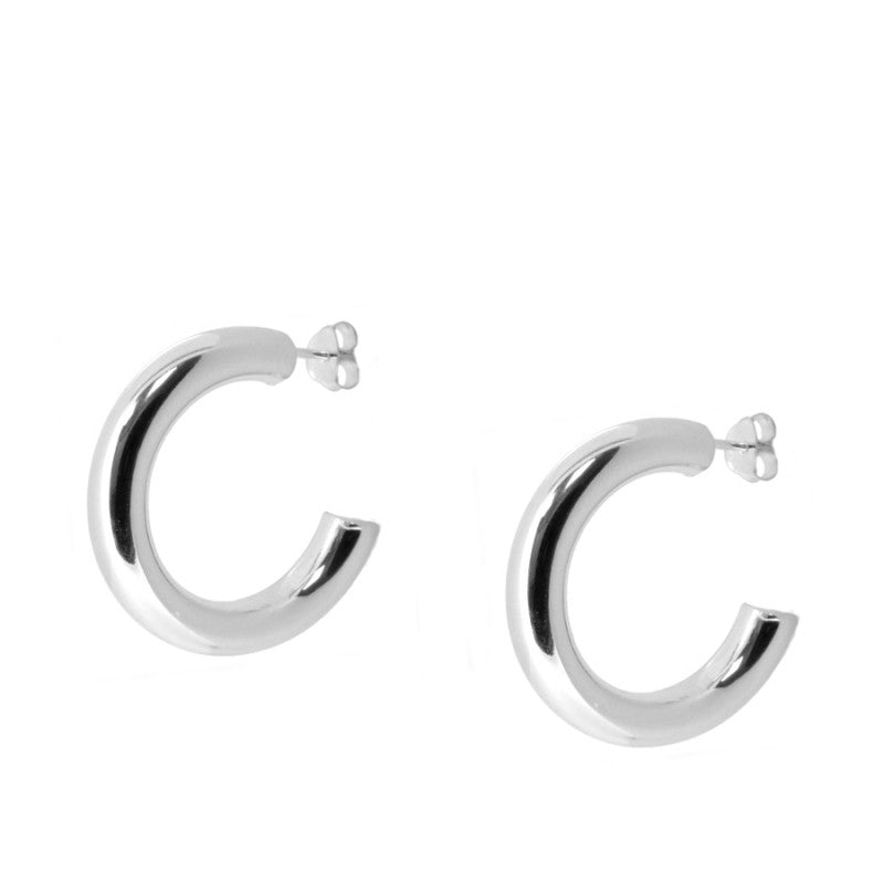 PENDIENTES BIG ROUND HOOPS SILVER