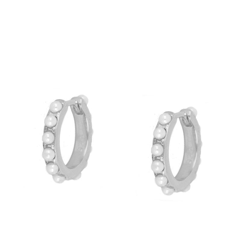 MINI ARITOS PERLAS SILVER