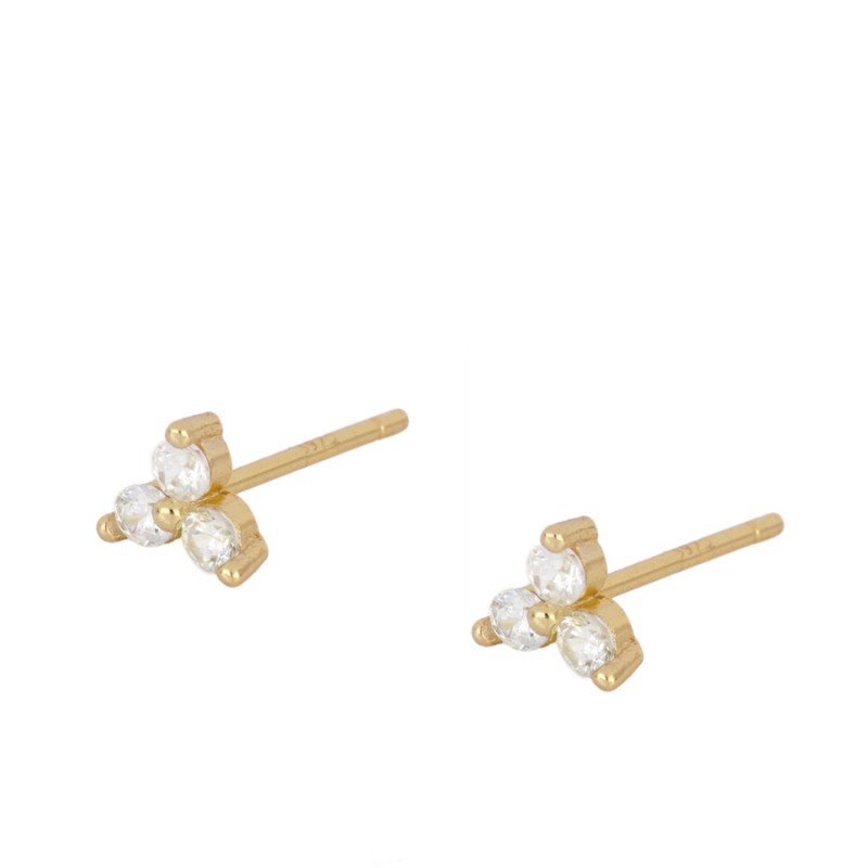 MINI CLOVER GOLD EARRINGS