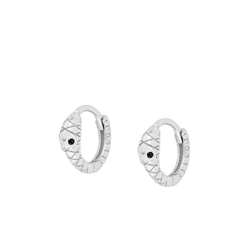 MINI  SNAKE SILVER HOOPS