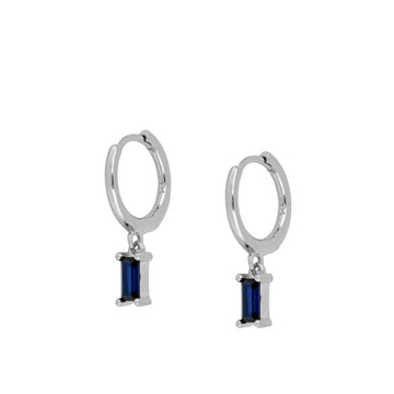 SIENA BLUE HOOPS SILVER EARRINGS