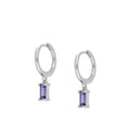 PENDIENTES SIENA MINI HOOPS VIOLET SILVER
