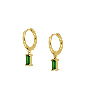 SIENA MINI HOOPS GREEN EARRINGS