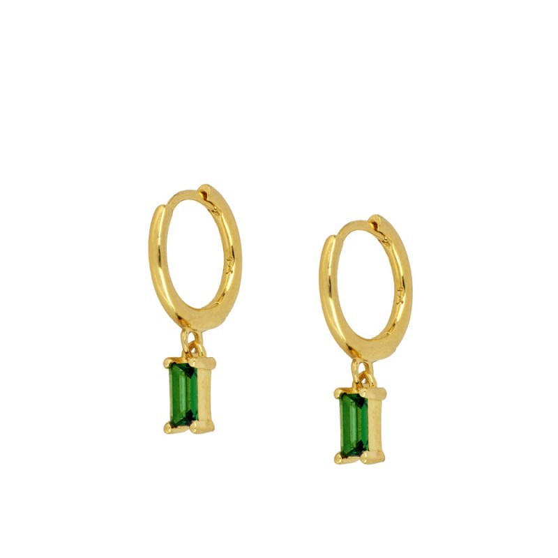 SIENA MINI HOOPS GREEN EARRINGS