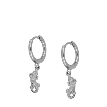 SILVER CROCODILE EARRINGS