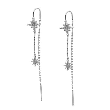 LONG STAR SILVER EARRINGS