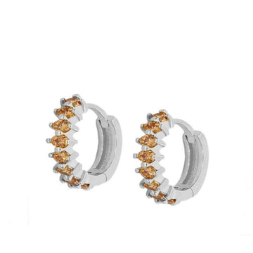 Rome Champagne Silver Earrings