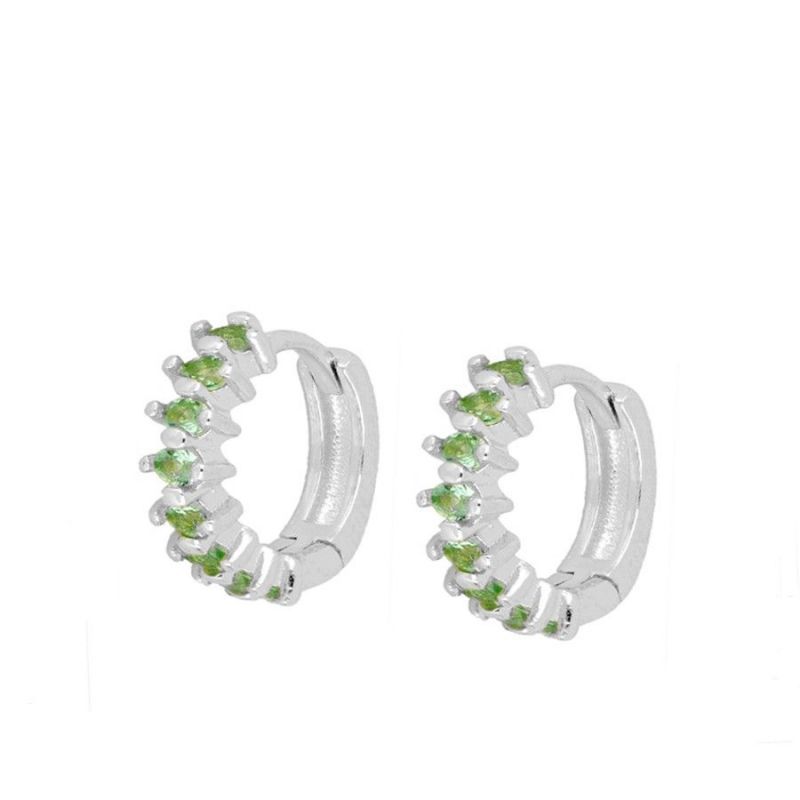Pendientes Rome Green Silver