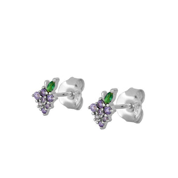 Silver Grape Earrings