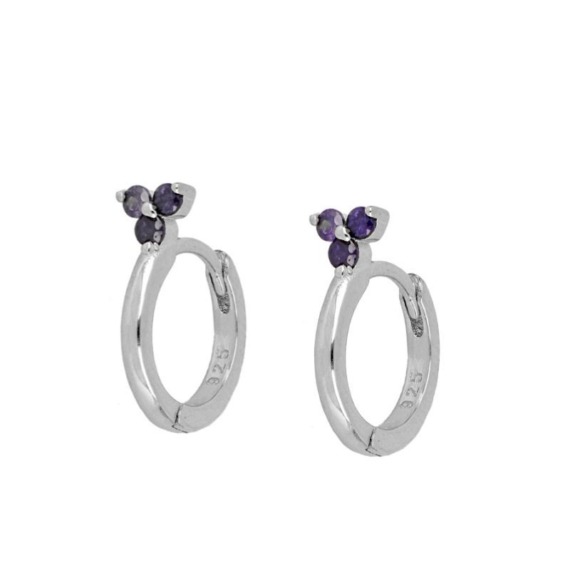 Pendientes mini hoops lirio silver