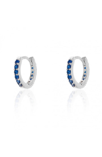 BLUE GLASS SILVER EARRINGS