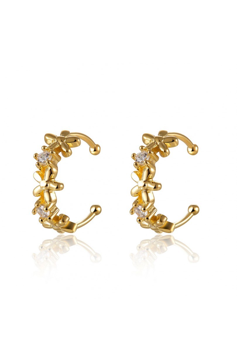  FLOWERS ZIRCONIA EAR CUFF