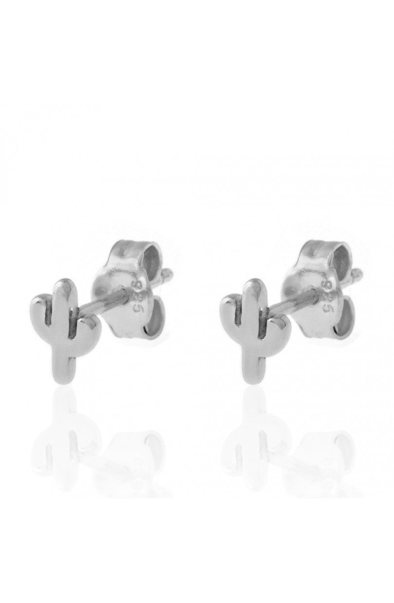 SILVER CACTUS EARRINGS 