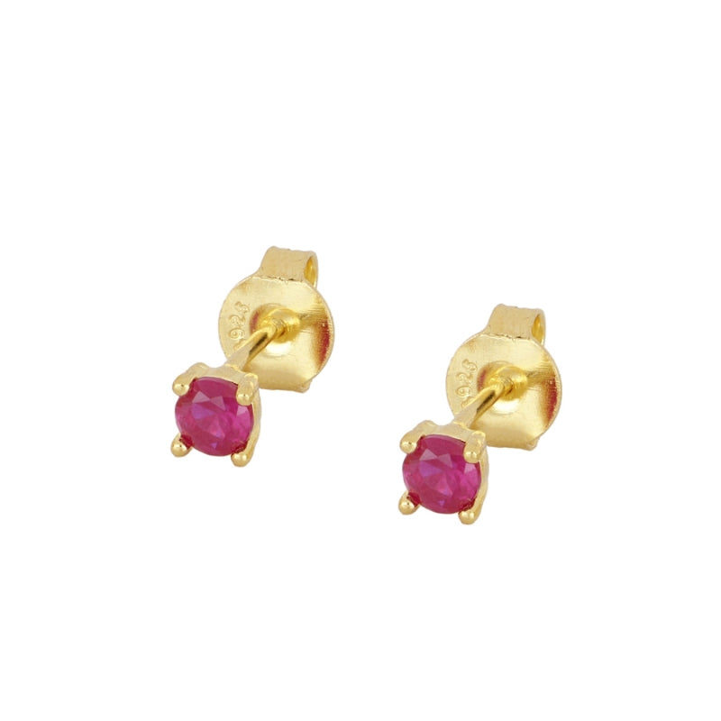 Mini colored zirconia earrings