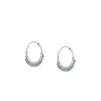 Pendientes mini hoops Amazonita Silver