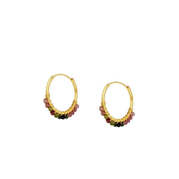 Tourmaline mini hoops earrings