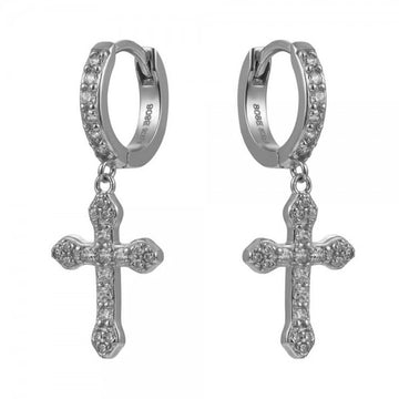 SILVER ETERNAL CROSS EARRINGS