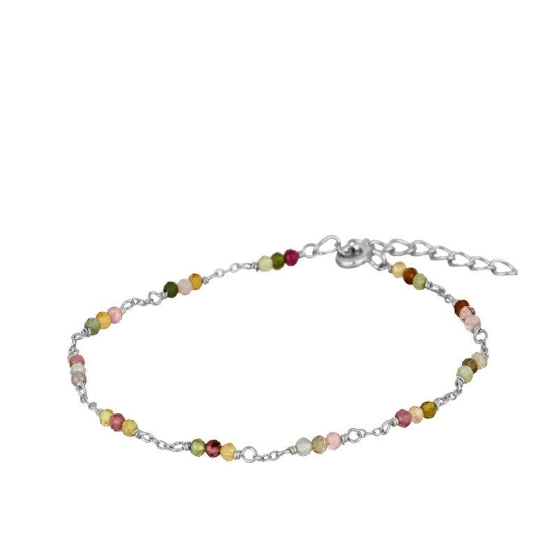 PULSERA TRES PIEDRAS TURMALINA SILVER