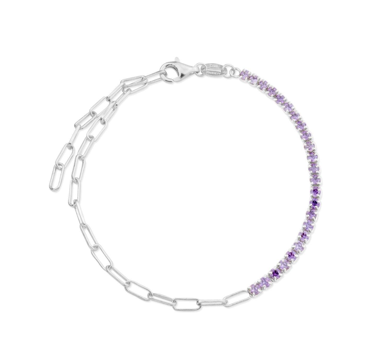 Pulsera combinada Amatista Silver