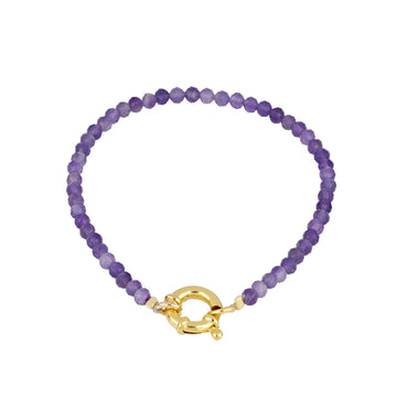 Amethyst mineral Eternity bracelet